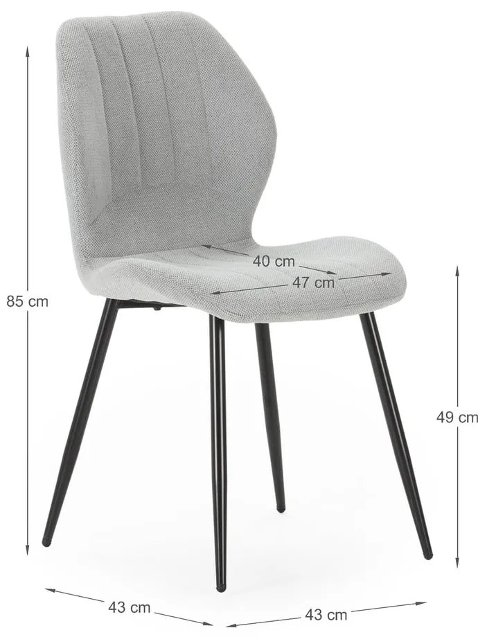 Világosszürke étkezőszék szett 4 db-os Milu – Marckeric