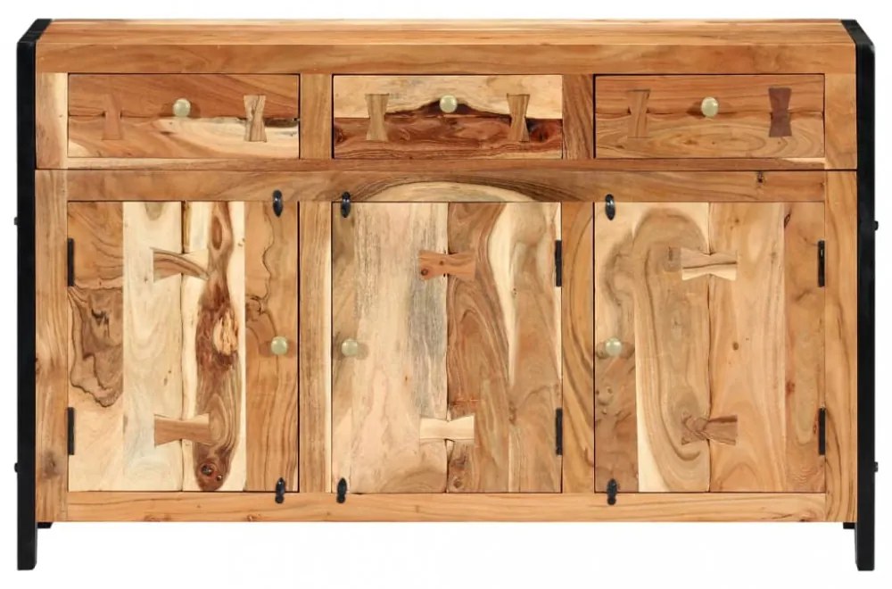 tömör akácfa tálalószekrény 120 x 35 x 75 cm