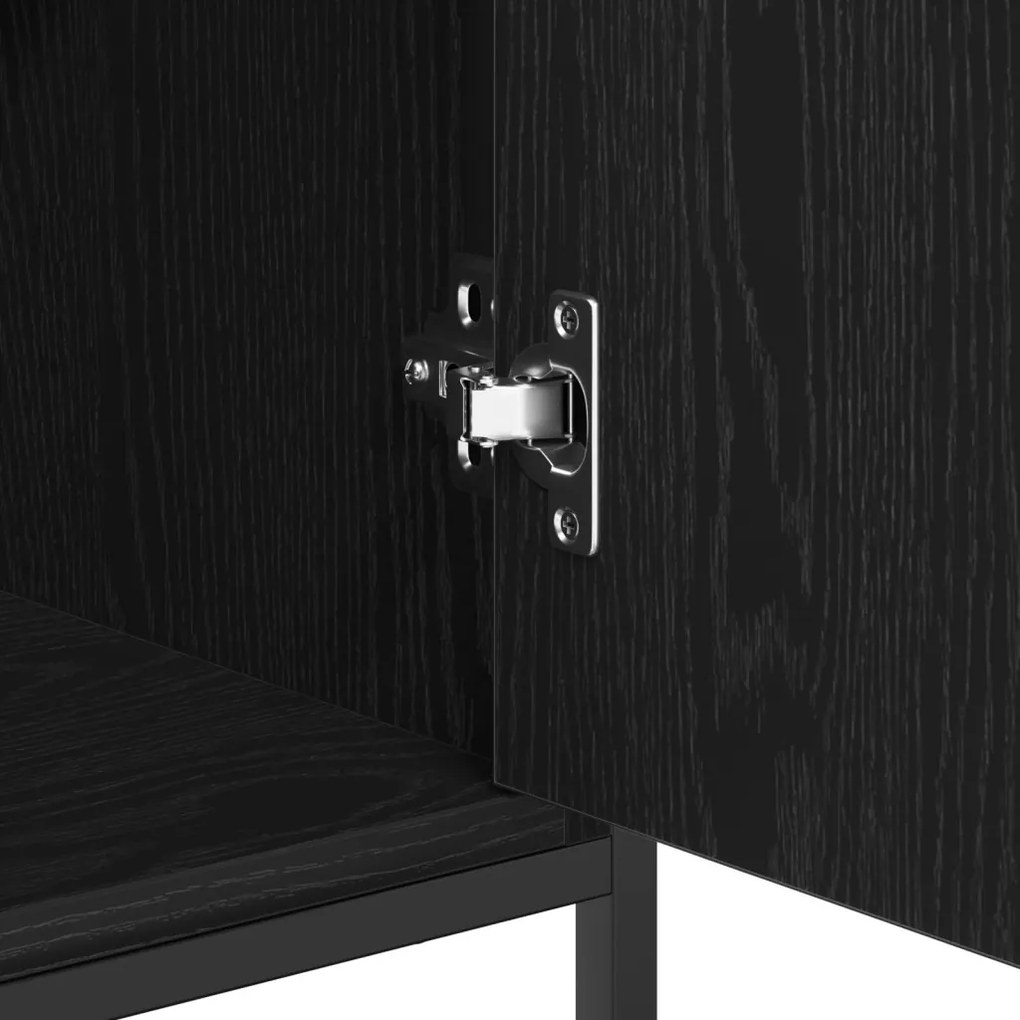 Fekete tölgy oldalszekrény 100x35x80 cm Műszaki fa és Acél