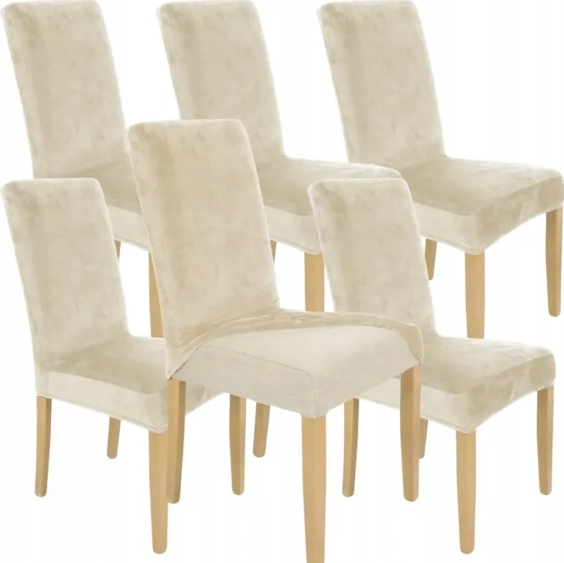 6 Db Székhuzat Bézs Kasmír Velúr Rugalmas Vastag huzat