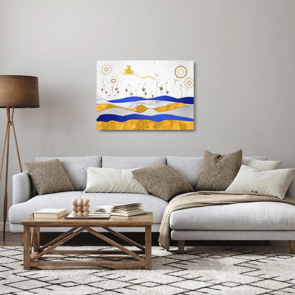 Kép - Arany hegyek (üvegen) (70x50 cm)