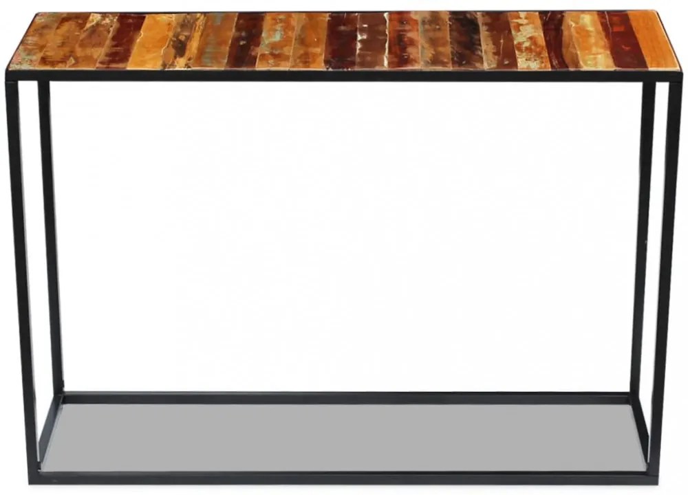 tömör újrahasznosított fa konzolasztal 110 x 35 x 76 cm