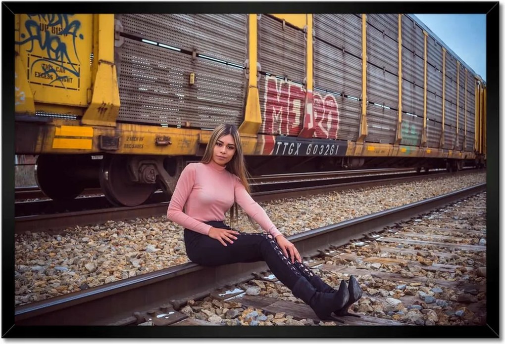 Poszterek keretben 60x40 Vasút Vonatok Sínek