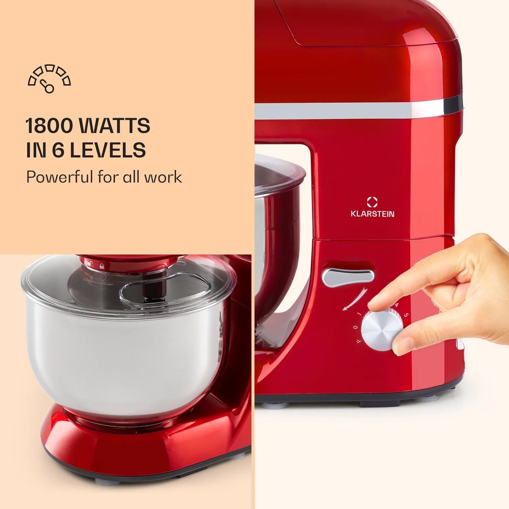 Klarstein Lucia Elegance, konyhai robotgép, mixer, húsdaráló, 1800 W, BPA mentes