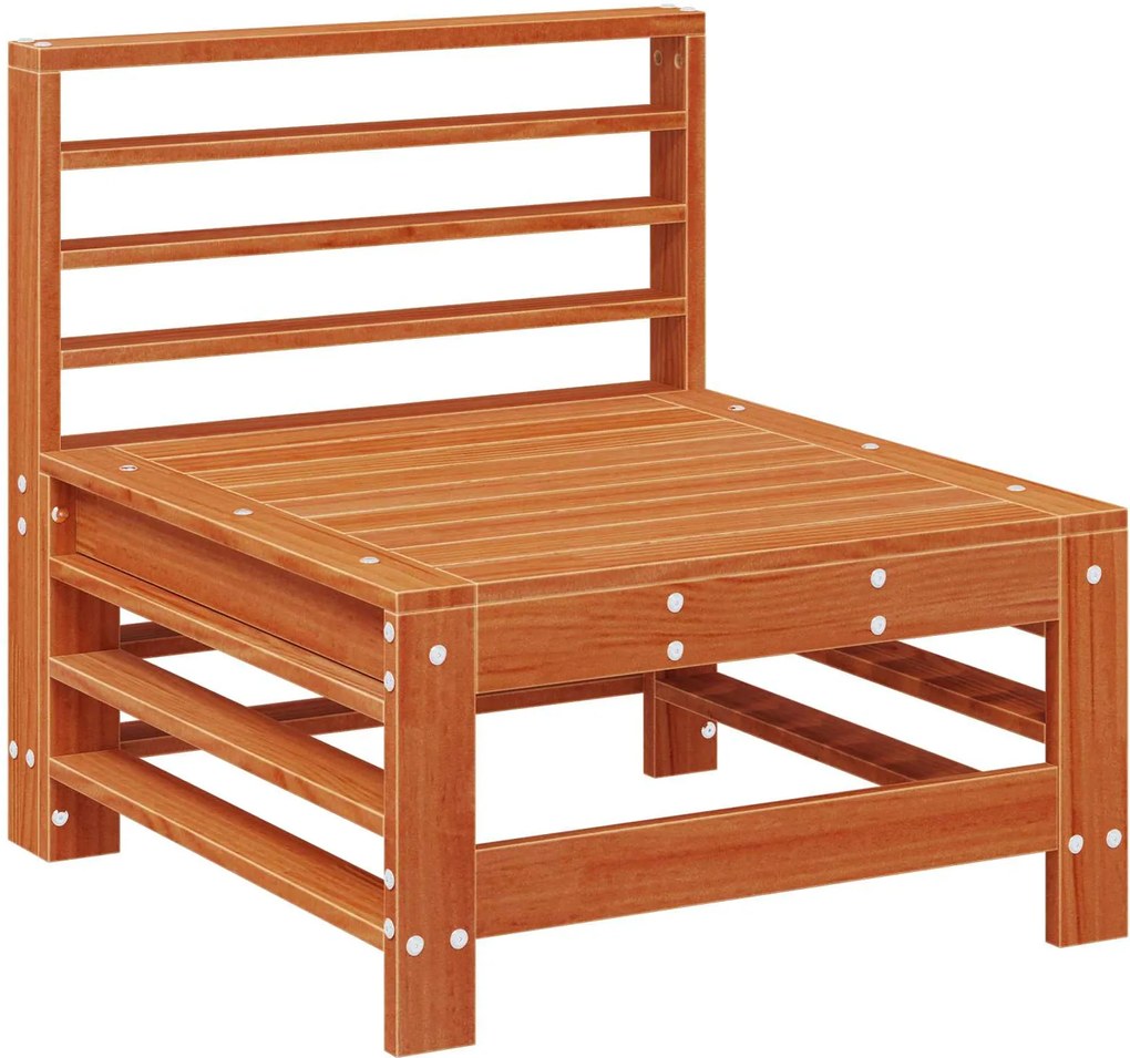 vidaXL Kerti Középső Kanapé Tömör fenyő Viaszbarna 63,5 x 57,5 x 60 cm