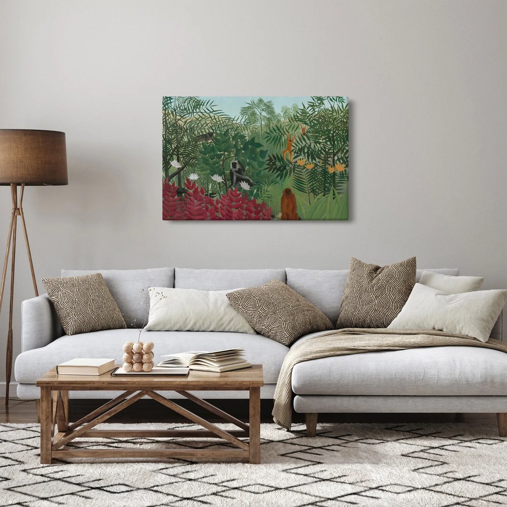 Kép - Henri Rousseau, Tropical Forest with Monkeys, reprodukciók (90x60 cm)