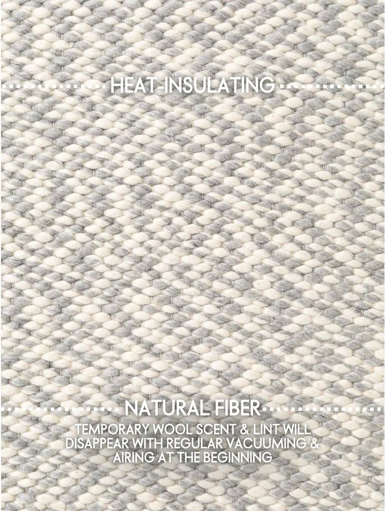 Világosszürke-krémszínű kézi szövésű gyapjú szőnyeg 160x230 cm Lyon Beans – Elle Decoration