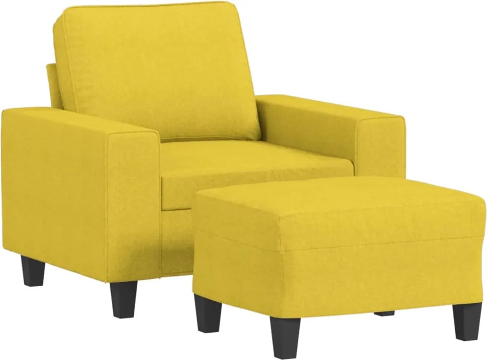 vidaXL világossárga szövet kanapéfotel lábtartóval 60 cm