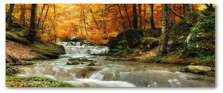 Akril üveg kép Vízesés az erdőben pl-oa-125x50-f-64421594