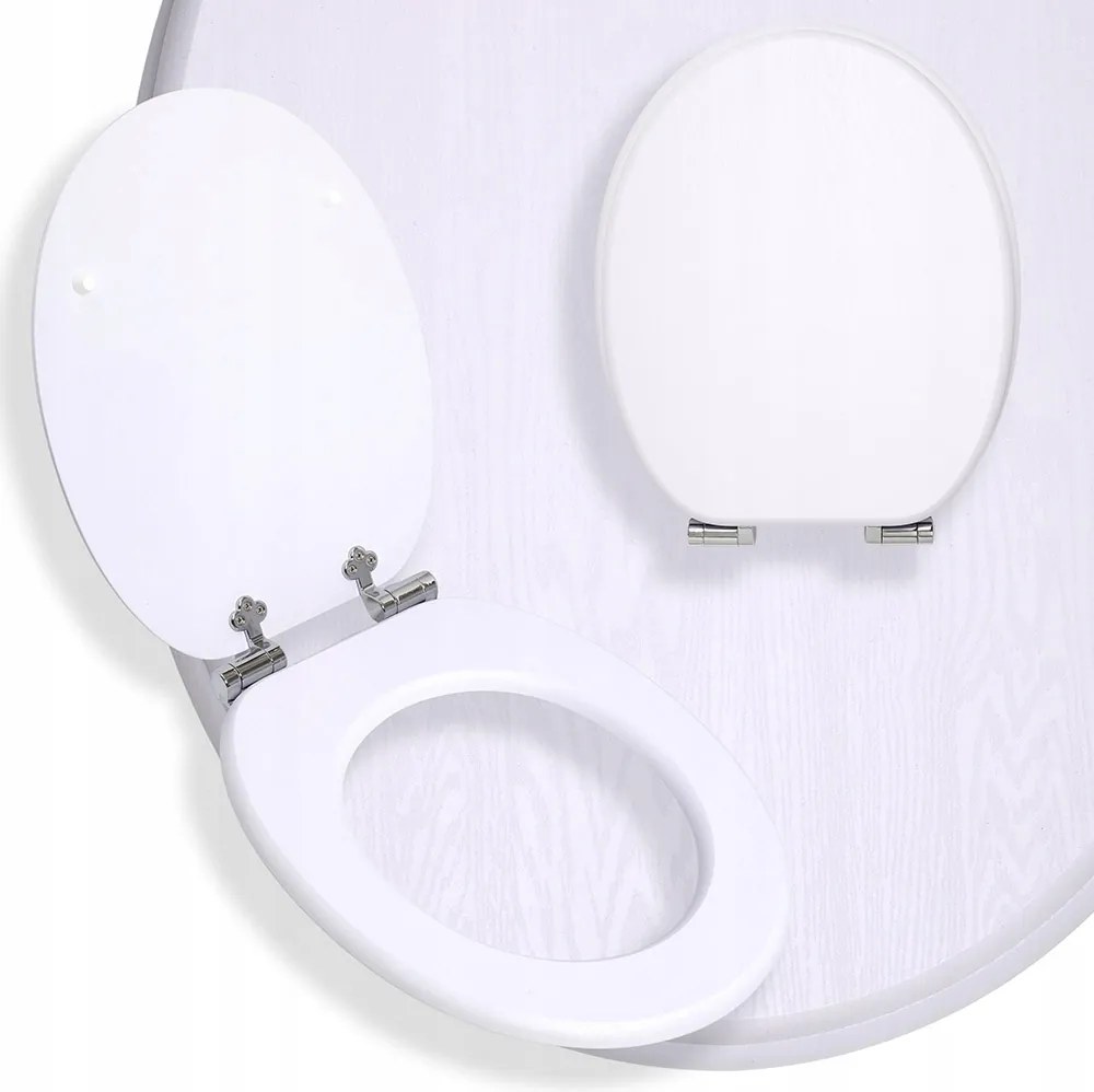 Wc-ülőke Szabadon Ereszkedő fehér univerzális Mdf strapabíró modern