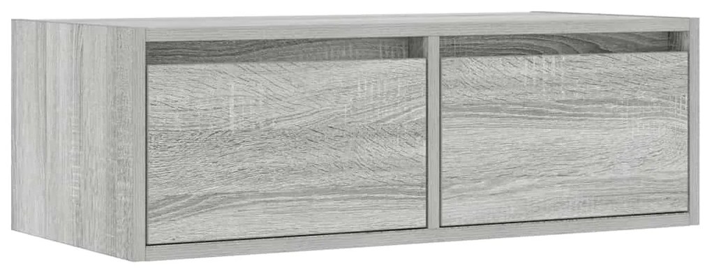 TV-szekrény LED-es világítással szürke sonoma 75x35,5x25 cm