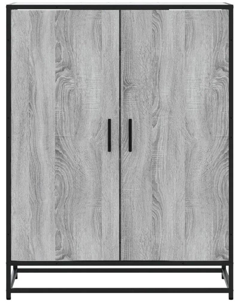 szürke sonoma szerelt fa és fém cipőszekrény 75 x 38 x 97,5 cm