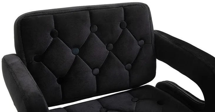 HR8403N Fekete modern velúr szék arany lábbal