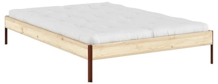 Natúr színű borovi fenyő franciaágy ágytámla nélkül, ágyráccsal 140x200 cm Core – Karup Design
