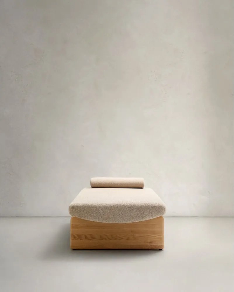 Bézs-natúr színű zsenília heverő (variálható sarok) Topaz – Kave Home