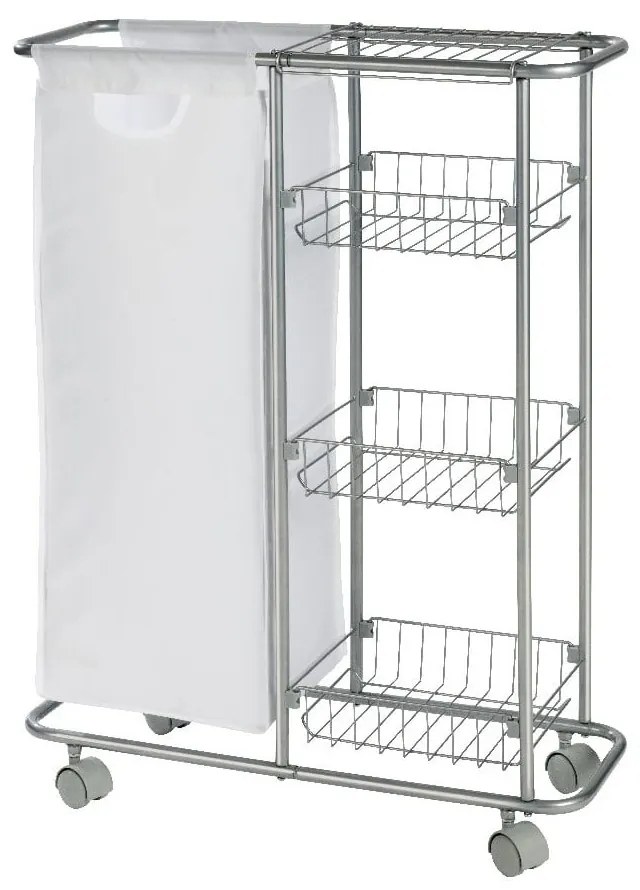 Slim univerzális gurulós polc kosárral, 28 l - Wenko