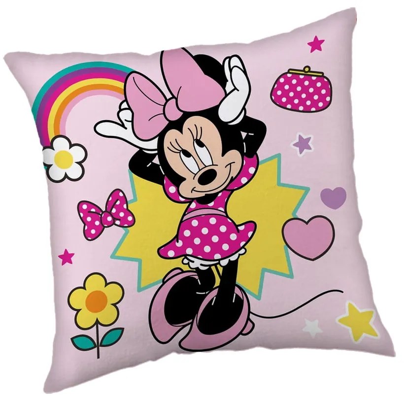 Fleece gyerek párna 40x40 cm Minnie "Smile" – Jerry Fabrics