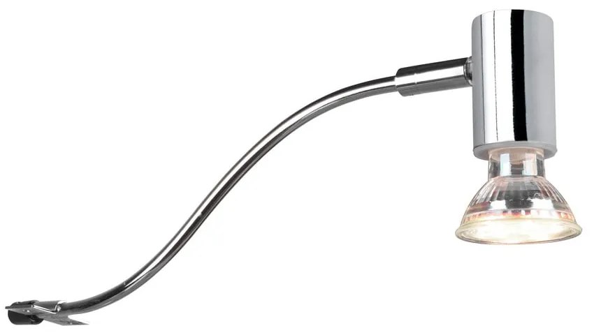 Fényes ezüstszínű fali lámpa (hosszúság 34 cm) Giada – Trio