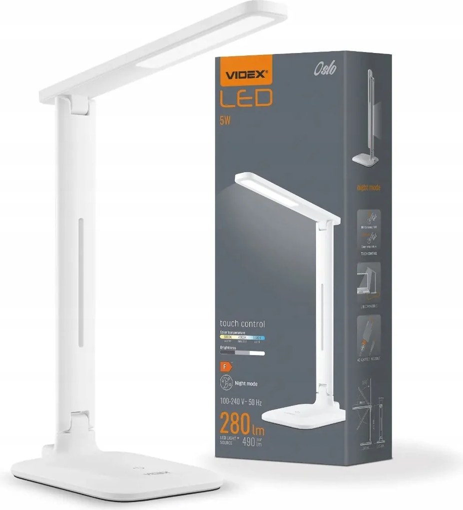 Videx Led asztali lámpa 5W 490lm Tompítható fényszínváltó