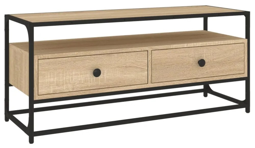 sonoma tölgy színű szerelt fa TV-szekrény 100 x 35 x 45 cm