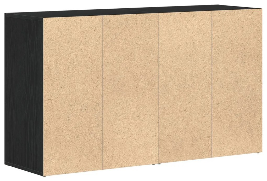 Oldalszekrény Fekete tölgy Szerelt fa 120 x 36 x 69 cm Tárolás