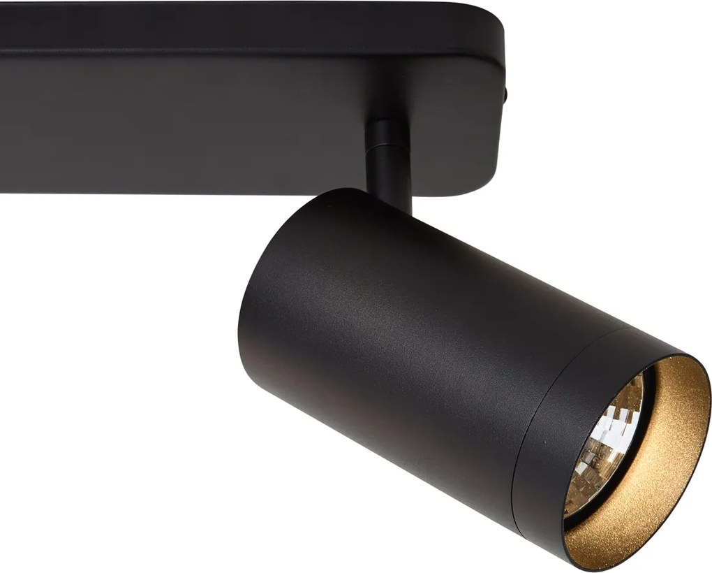 Modern mennyezeti lámpa fekete 2 fényforrású GU10 70mm - Jeana Luxe
