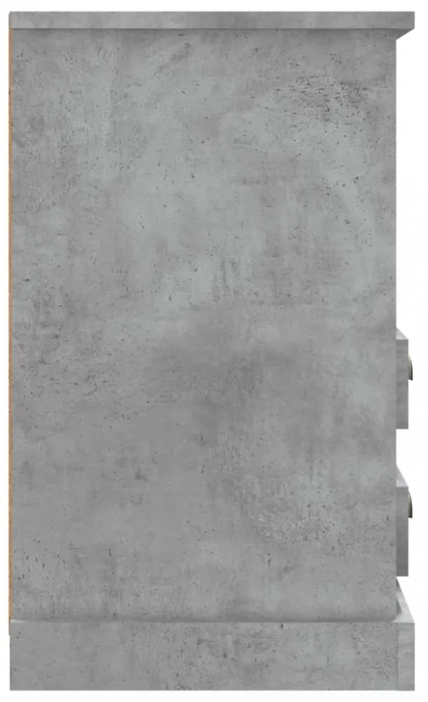 2 db betonszürke éjjeliszekrény 43 x 36 x 60 cm