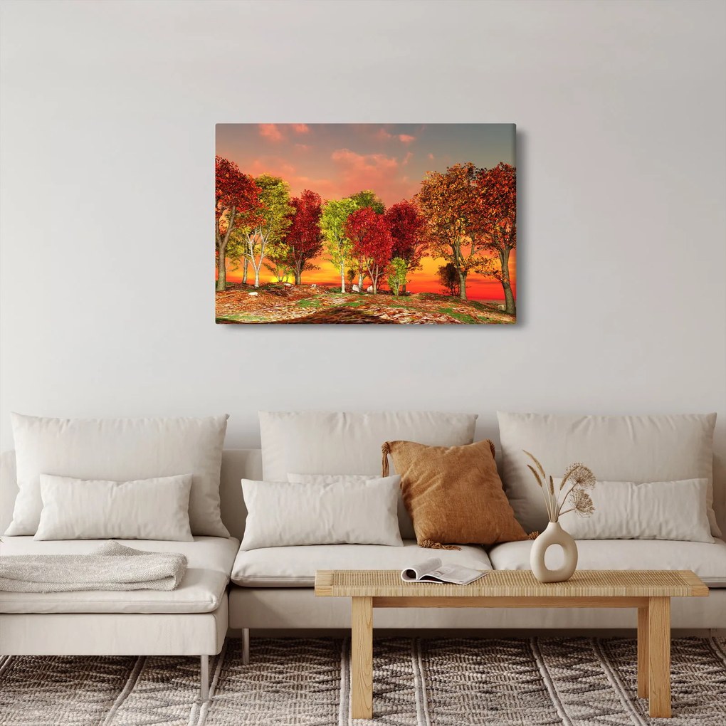 Kép - Színes fák (90x60 cm)