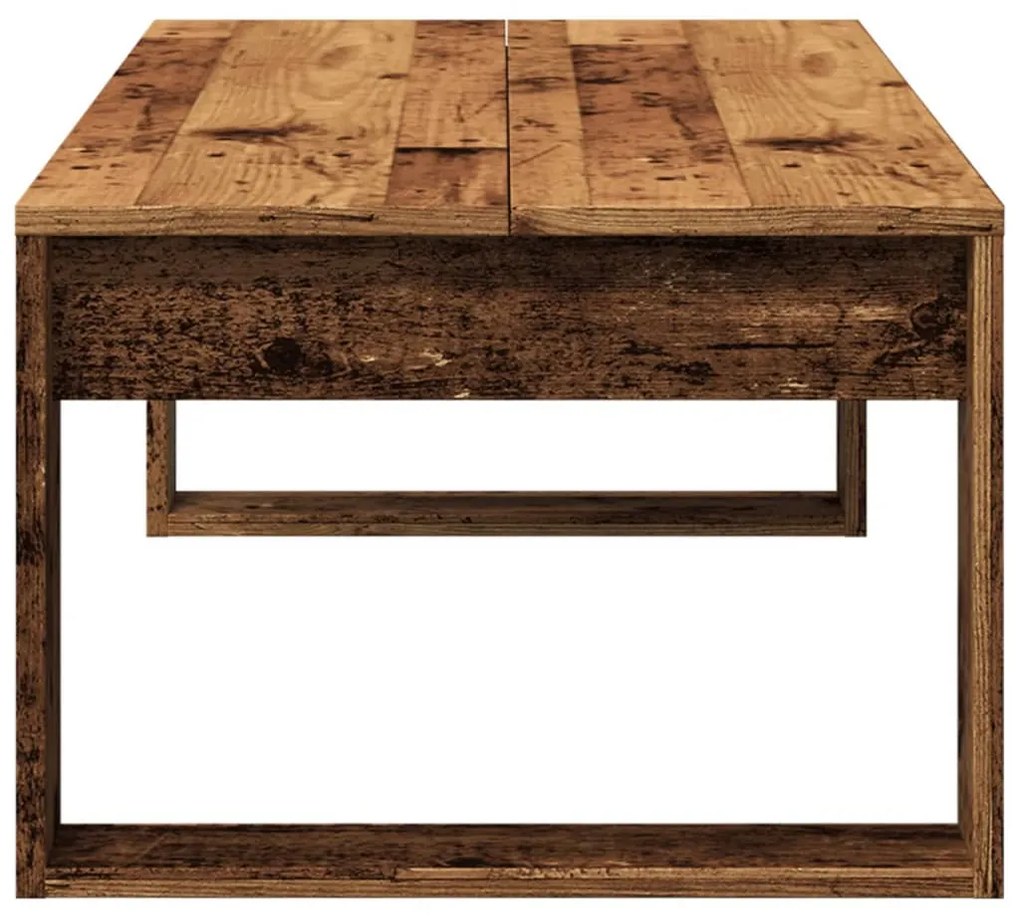 antik fa színű szerelt fa dohányzóasztal 102 x 50 x 35 cm
