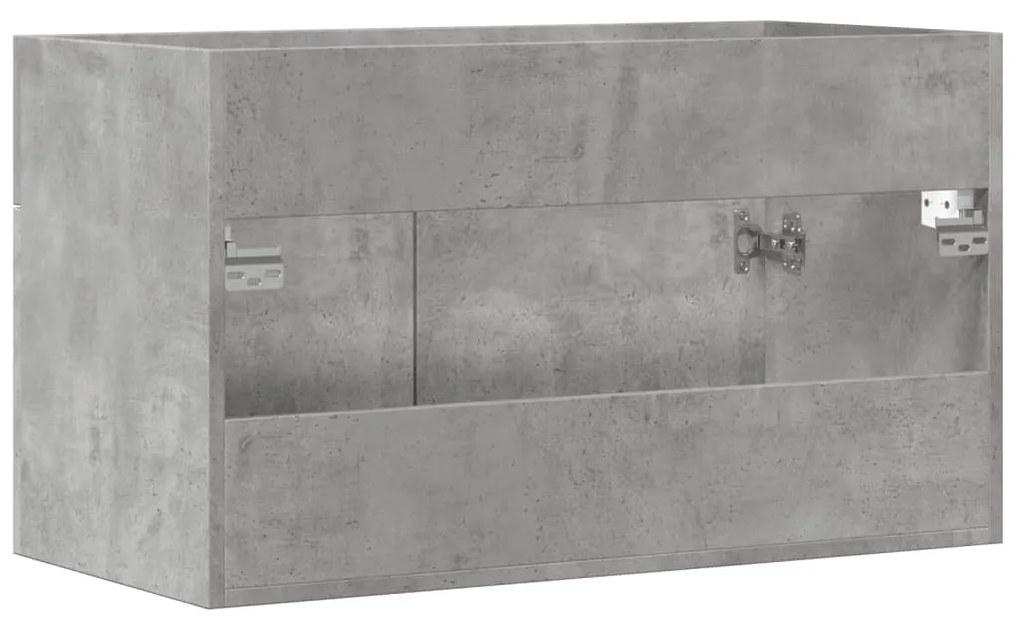 betonszürke szerelt fa fürdőszobai mosdószekrény 90x38,5x46 cm