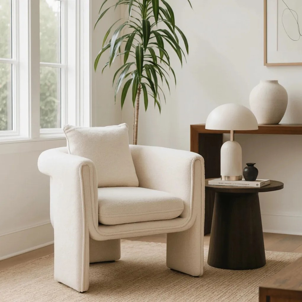 Designer Krém Bouclé Szövet Kárpitozással. GALA