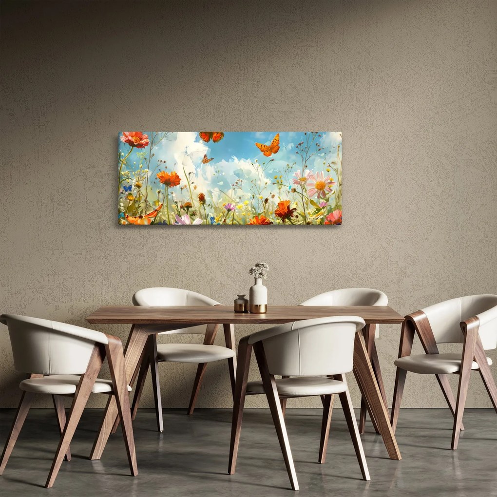 Kép - Pillangók a nyári réten (120x50 cm)