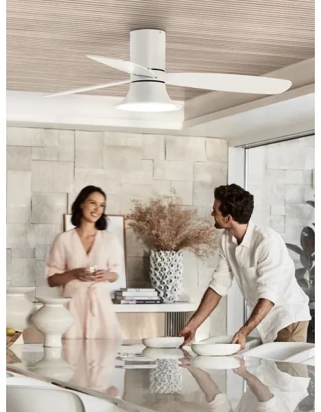 Lucci Air 210661-LED Dimmelhető ventilátor FLUSSO 1xGX53/18W/230V fa/fehér + távirányító