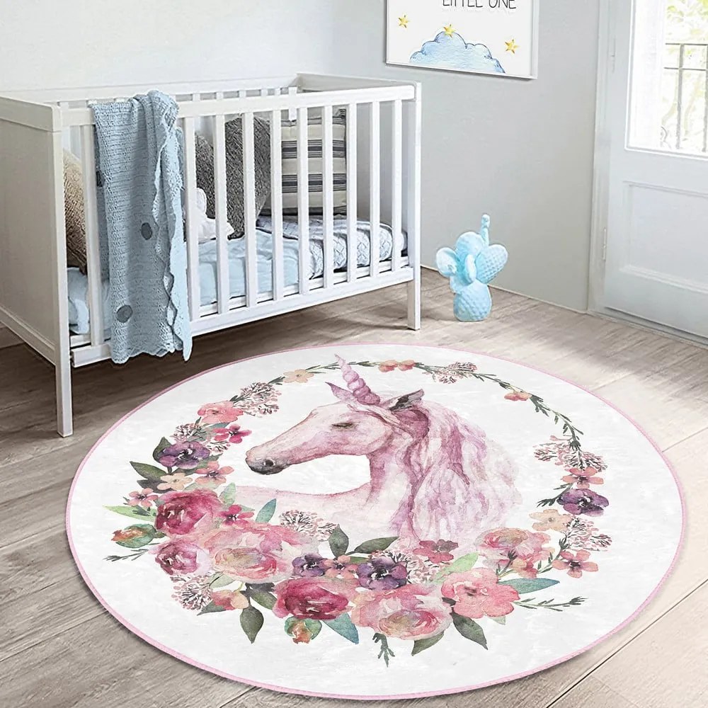 Rózsaszín gyerek szőnyeg ø 80 cm Comfort – Mila Home