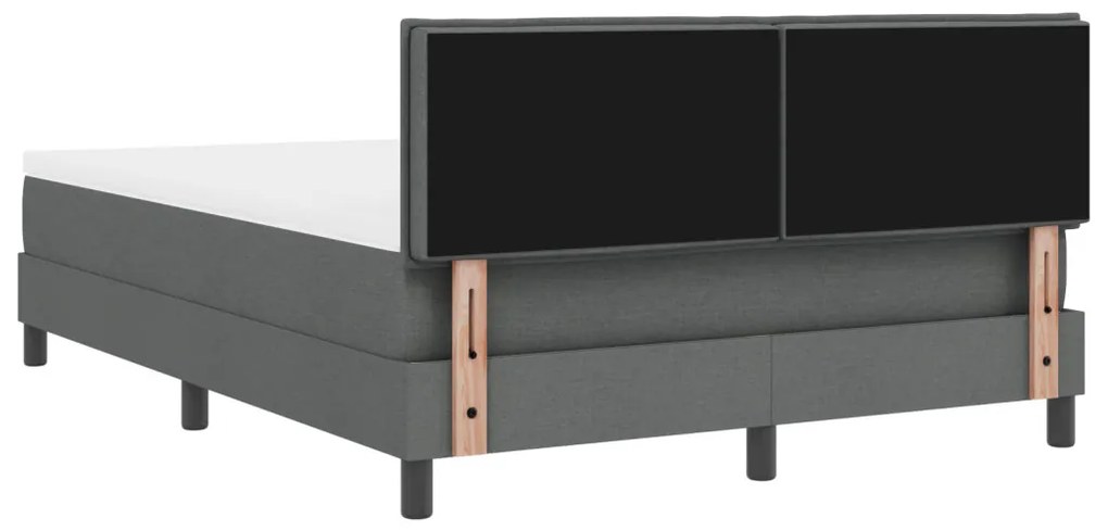 Box Spring Ágy Matrac Sötétszürke 160x200 cm Szövet