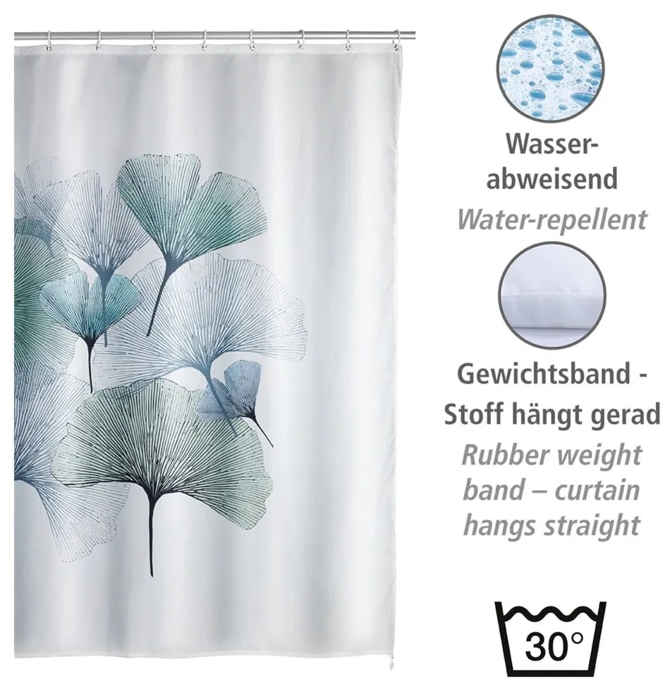 Ginkgo mosható zuhanyfüggöny, 180 x 200 cm - Wenko