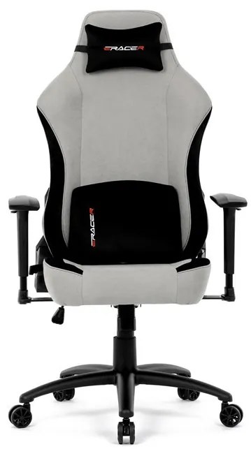 Gamer szék hintamechanikával, ezüst szövetkárpittal. KA-F12 SIL2