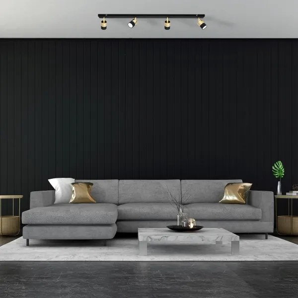 LED Spotlámpa TUBSSON 4xGU10/4,8W/230V fekete/arany