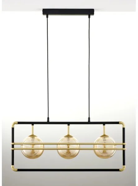 Jupiter 2027 - Csillár zsinóron FIORI 3xG9/10W/230V fekete/arany/bézs