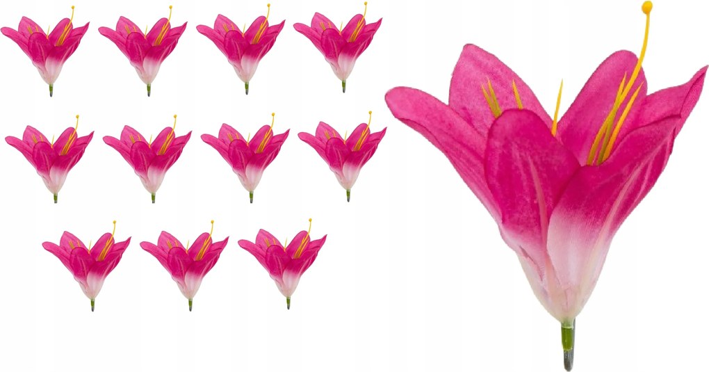 12x művirág Liliom fej szatén 12db-os nád készítés