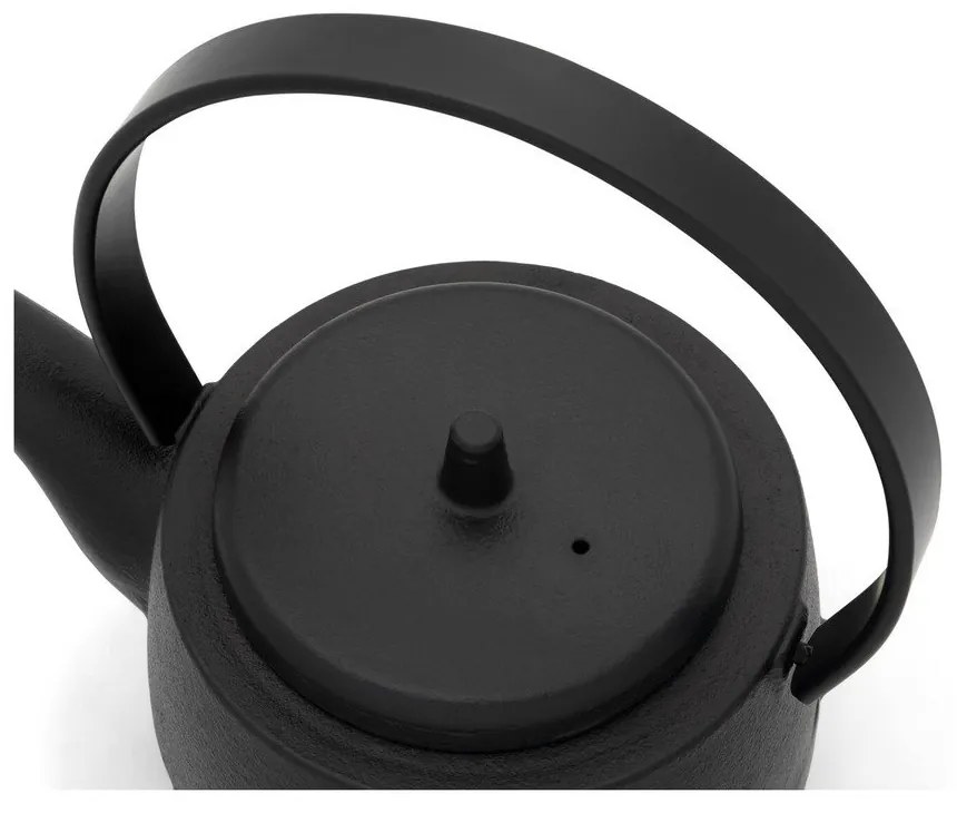 Fekete öntöttvas teáskanna szűrővel 1,2 l Kobe – Bredemeijer