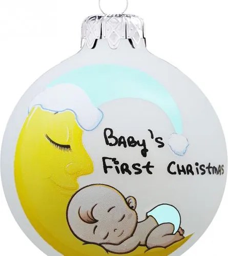 Baby first christmas holdas fiú - Karácsonyfadísz