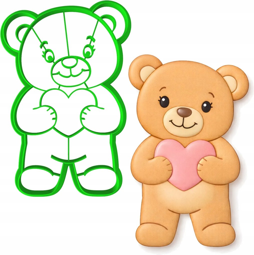 Mézeskalács lyukasztó Nagymama És Nagypapa Napja Valentin Nap maci szív 12cm