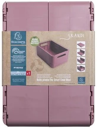 Tárolódoboz, A4+, összecsukható, EXACOMPTA Skandi, rózsaszín (EX27238D)