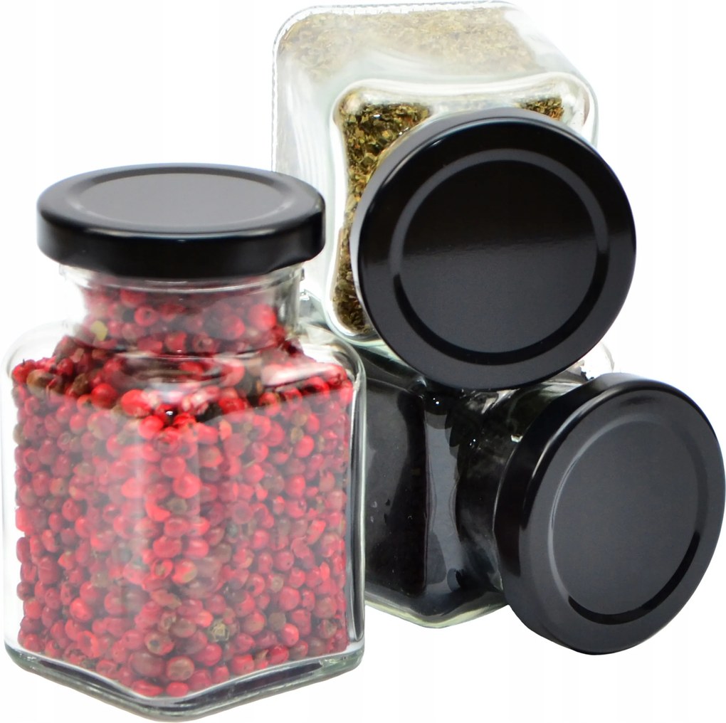 Fűszertartó Üvegedények 150 ml szögletes fiókos tégelyek 20 db