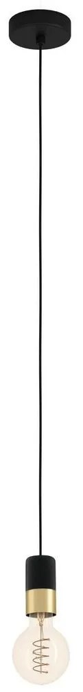 Eglo 31075 - Csillár zsinóron CALARI 1xE27/40W/230V fekete/arany