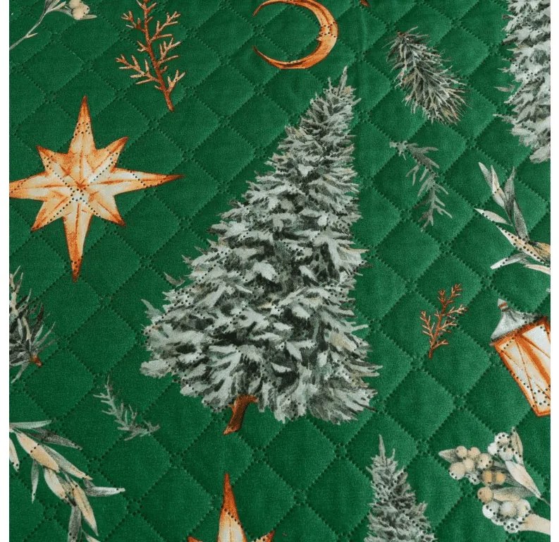 Ágytakaró GREEN CHRISTMAS zöld Méret: 170 x 210 cm