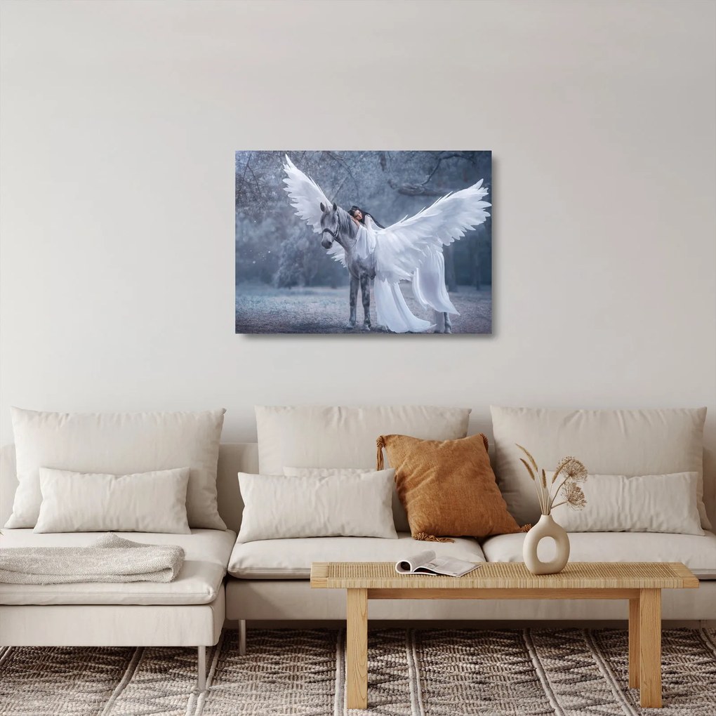 Egy lány képe az egyszarvún (üvegen) (70x50 cm)