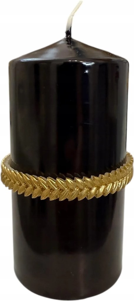 Gyertya Henger Fekete Koszorú Dekor 6,5 X 12 cm Klub Gyertya