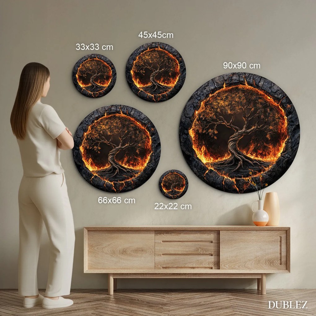 DUBLEZ | Fából készült életfa a falra - Volcanic | Prémium UV nyomtatás